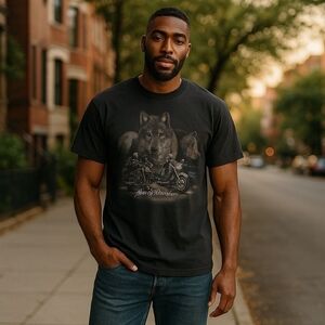 HARLEY-DAVIDSON  Vintage 1997& 2001 Lone Wolf Graphic tee. Size 2XL